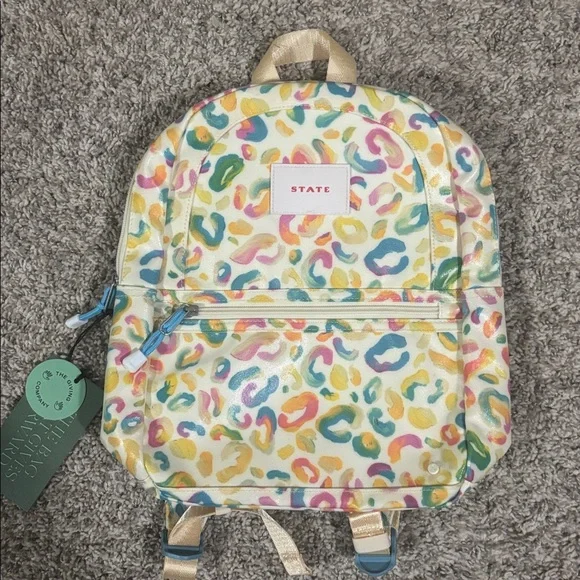 NWT State Kane Kids Mini Backpack in Painterly Animal